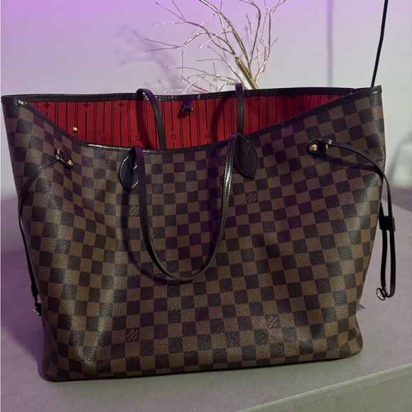 Louis Vuitton Neverfull GM Damier Ebene Canvas Tote Bag Women - Picture 1 of 2